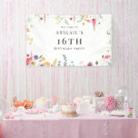 Wildflowers 16th Birthday Party Welcome Banner<br><div class="desc">Wildflowers 16th Birthday Party Welcome Banner.</div>