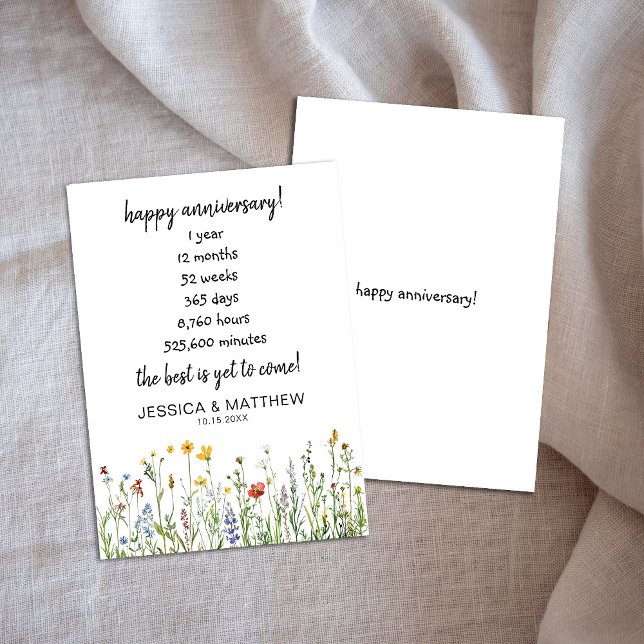Wildflowers 1st anniversary years months weeks... card (Creator Uploaded)