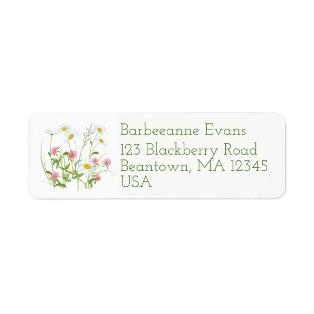 Wildflowers 3 return address label (Front)