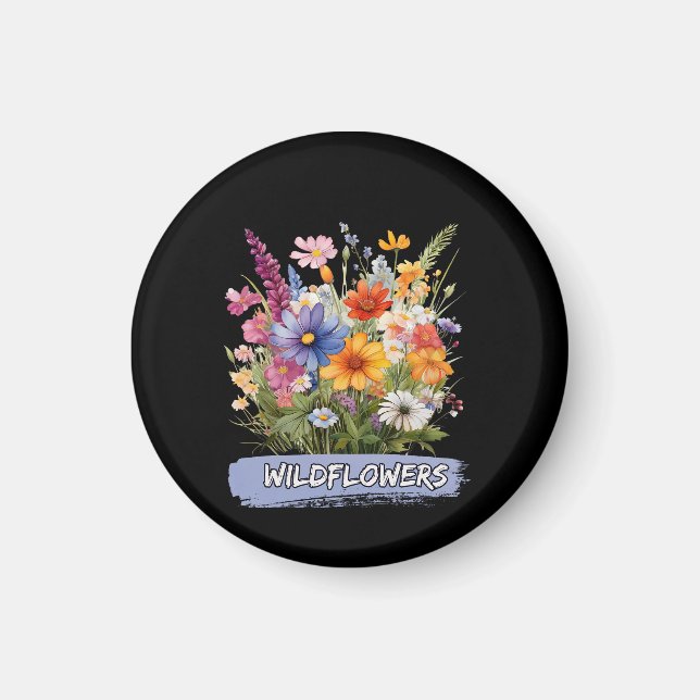 Wildflowers Acrylic Keychain Magnet (Front)