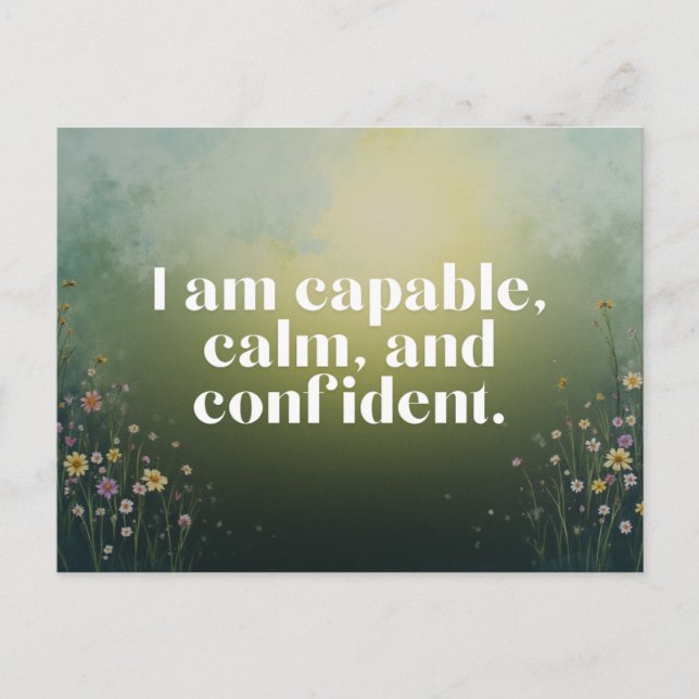 Wildflowers Affirmation Uplifting Message Postcard (Front)