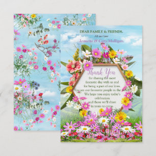 Wildflowers against a Blue Sky Thank you card