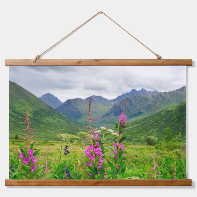 Wildflowers Alaskan Valley Hanging Tapestry (Front)