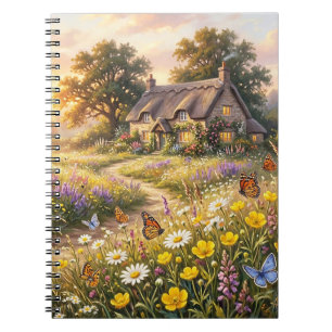 Wildflowers and a Cute Cottage Notebook