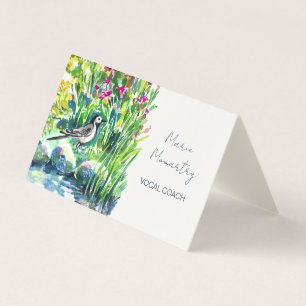 Wildflowers and a pied wagtail business card