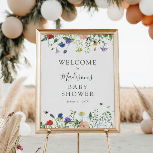 Wildflowers and Bee Welcome Sign