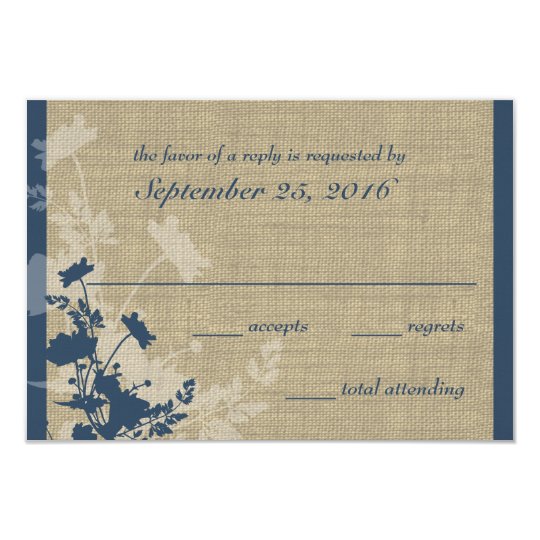 Wildflowers and Burlap Wedding Response Card