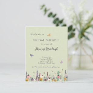 Wildflowers and Butterflies Bridal Shower Invitation