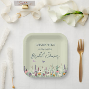 Wildflowers and Butterflies Bridal Shower Party   Paper Plate