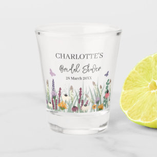 Wildflowers and Butterflies Bridal Shower Party Shot Glass