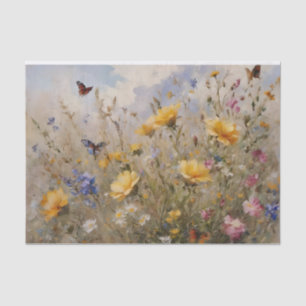 Wildflowers and Butterflies Decoupage Tissue Paper