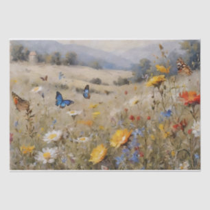 Wildflowers and Butterflies Decoupage Tissue Paper