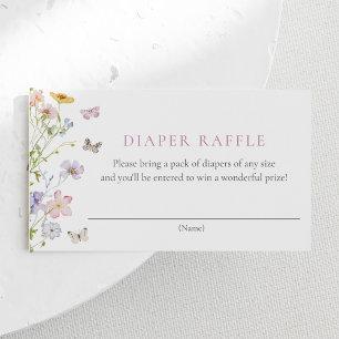 Wildflowers and Butterflies Diaper Raffle Enclosure Card