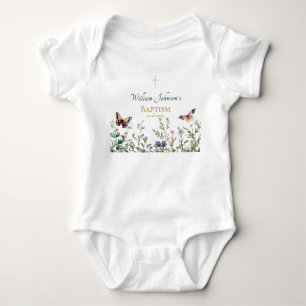 Wildflowers and Butterflies Orthodox Baptism Baby Bodysuit