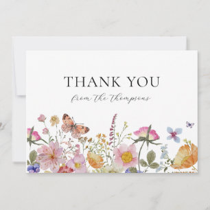 Wildflowers and Butterflies Shower Thank You Card