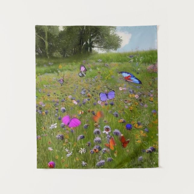 Wildflowers and Butterflies  Tapestry (Front)