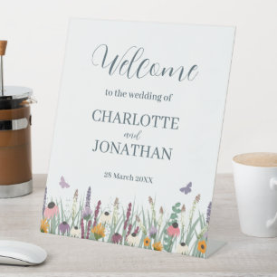 Wildflowers and Butterflies Wedding    Pedestal Sign