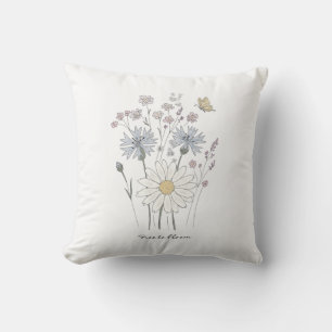 Wildflowers and butterfly cushion