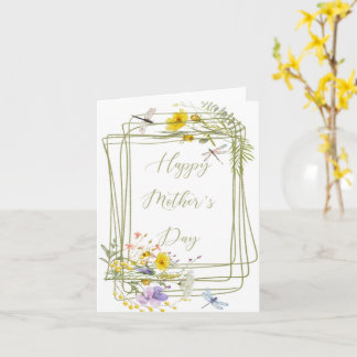 Wildflowers and dragonflies Mother's day Card