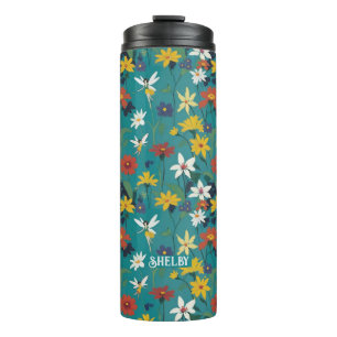 Wildflowers and Fairies Teal Thermal Tumbler