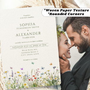 Wildflowers and Photo Wedding Invitation