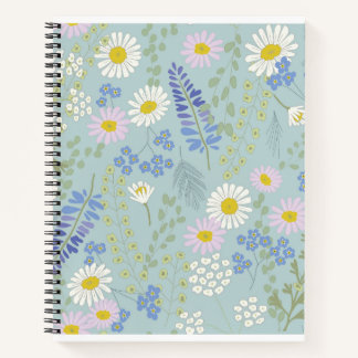 Wildflowers and Plaid Spiral Notebook