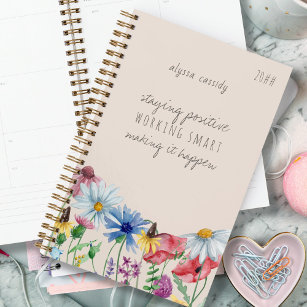 Wildflowers and Positive Affirmation Personalized Planner