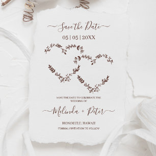 Wildflowers and Twigs Two Heart for Wedding Rubber Stamp