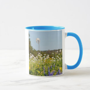 Wildflowers And Windmill In Texas Hill Country Mug