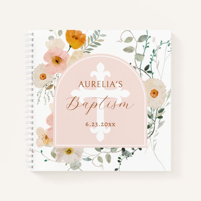 Wildflowers Arch Baptism Guest Book (Front)
