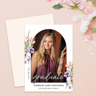Wildflowers Arch Photo Graduation Announcement