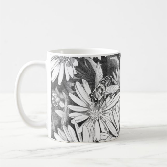 Wildflowers Art Coffee Cup Honey Bee & Flowers Cup (Left)