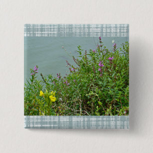 Wildflowers at Green Lane Reservoir 15 Cm Square Badge