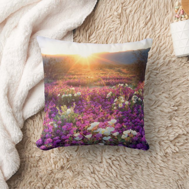 Wildflowers at sunset | Anza-Borrego Desert Cushion (Blanket)