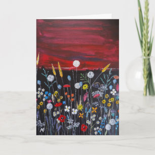 Wildflowers at Sunset Painting by Alfred Fox Card