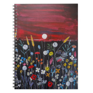 Wildflowers at Sunset Painting by Alfred Fox Notebook