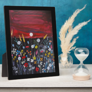 Wildflowers at Sunset Painting by Alfred Fox Plaque