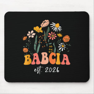 Wildflowers Babcia Est 2026 New Baby Reveal Ideas Mouse Pad