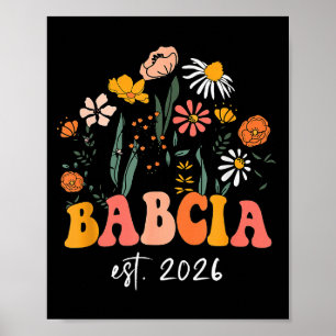 Wildflowers Babcia Est 2026 New Baby Reveal Ideas Poster