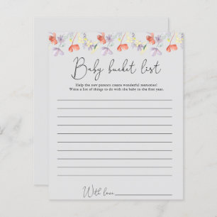 Wildflowers Baby bucket list