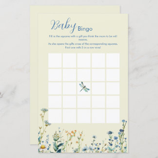 Wildflowers baby in bloom baby shower Bingo game