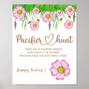 Wildflowers baby in bloom baby shower game  poster