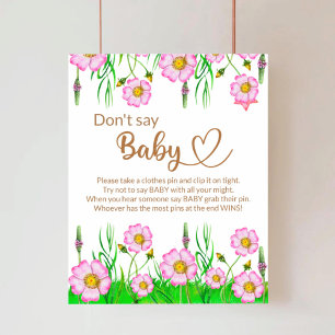 Wildflowers baby in bloom baby shower game poster