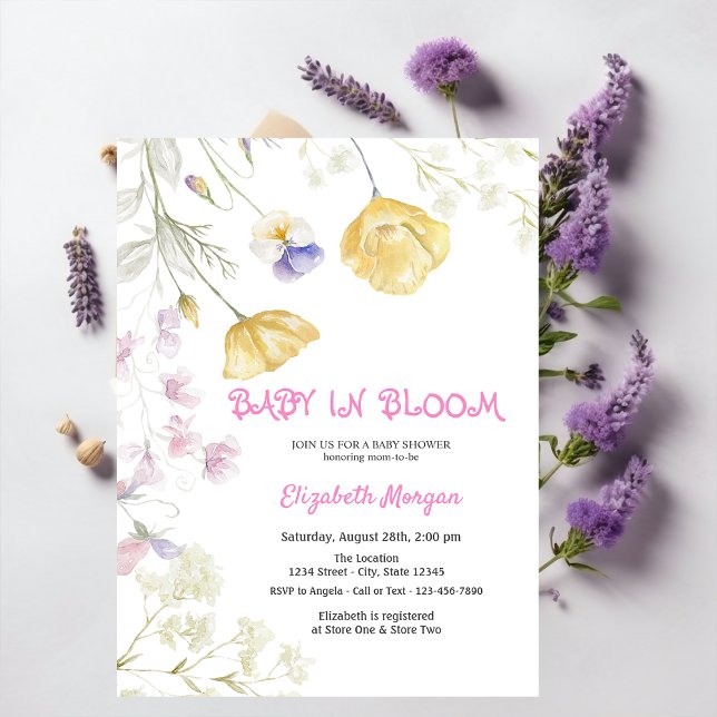Wildflowers Baby in Bloom  Baby Shower Invitation (Creator Uploaded)