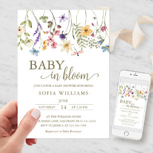 Wildflowers Baby in Bloom Baby Shower Invitation