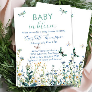 Wildflowers baby in bloom baby shower  invitation