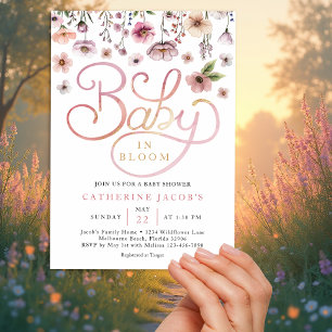 Wildflowers Baby in Bloom Baby Shower  Invitation