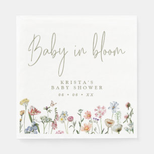 Wildflowers Baby In Bloom Baby Shower Napkin