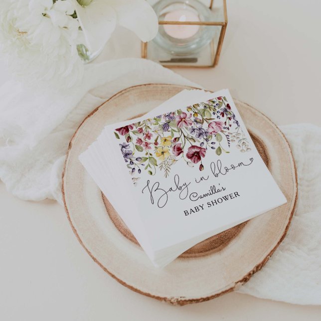Wildflowers Baby In Bloom Baby Shower Napkin (Creator Uploaded)