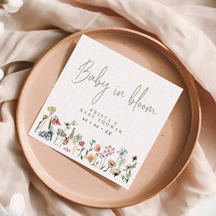 Wildflowers Baby In Bloom Baby Shower Napkin